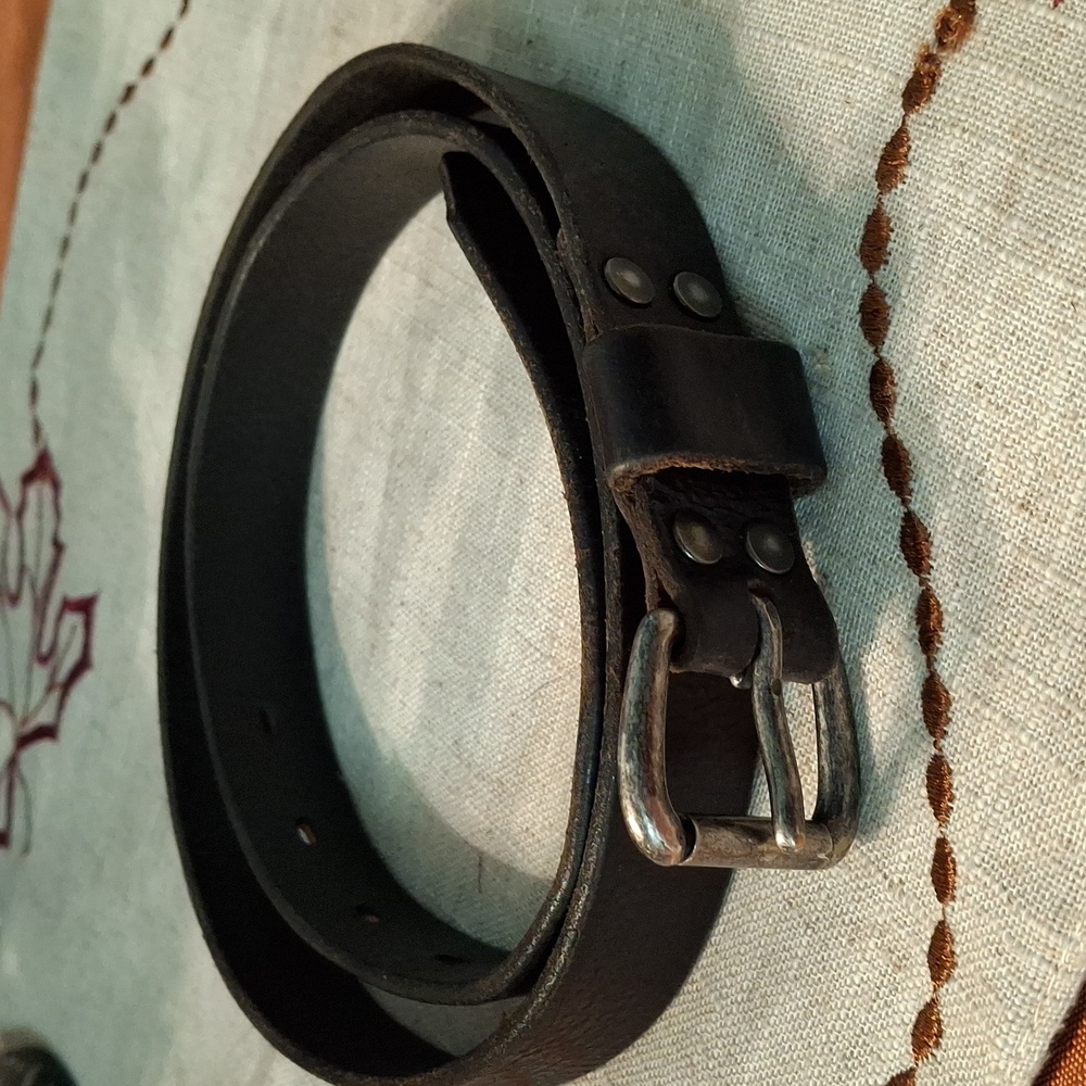 J. Crew Slim Skinny Black 100% Leather Belt